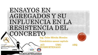 Ing. Geler Mérida Morales
Catedrático asesor capítulo
ACI UMG ARQ
HUEHUETENAGO
 