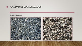 CALIDAD DE LOS AGREGADOS
Factor Forma
12
 