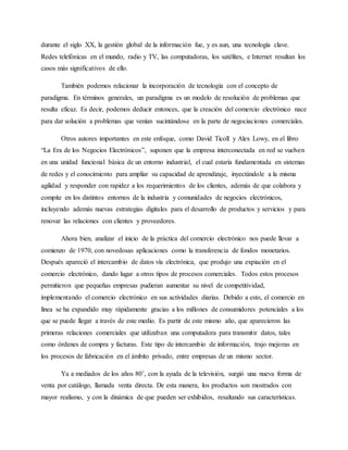 Ensayo sobre el comercio electronico | DOCX