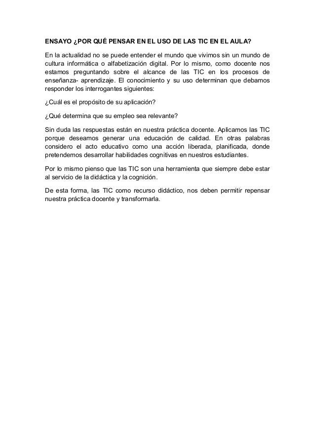 Ensayo sobre las tic