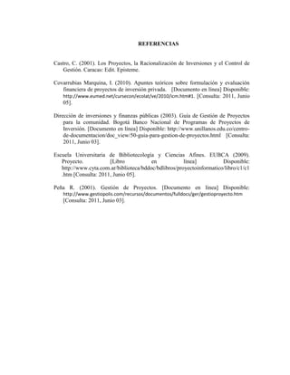 Ensayo sobre proyectos