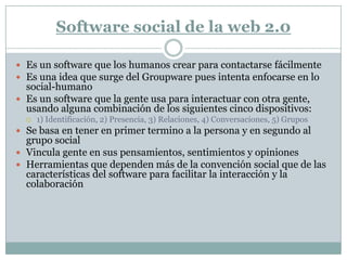 Conceptos de la Web 2.0 (III)Conversación distribuida.- Artículos y comentarios sobre un mismo tema en varios blogs, enlazados entre ellos.TrackBack.- Tipo de enlace asociado a un sistema que permite conocer cuando una determinada pagina web es enlazada desde otro sitio.PingBack.- Como el anterior pero generalmente automatico.