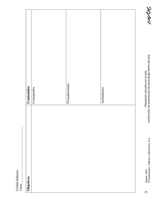 Planeación educativa en el aula




29
     Agosto, 2007
     © Capacitación, Talleres y Seminarios, S.C.   construcción de experiencias de aprendizaje dentro del aula
 