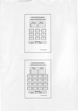 ACTA DE LUCHA DE LUCHA CANARIA
SISTEMA DE TODOS CONTRA TODOS: 3 CONTRA 3
Equipo A Equipo 8
Nombre y apellidos Nombre y apellidos
Al 1 1
Al ~1
el 3 1
mm m
mm m
mm mRESULTAOO FINAL
EQUIPO A EQUIPO 8
ACTA DE LUCHA DE LUCHA CANARIA
SISTEMA DE TODOS CONTRA TODOS: 4 CONTRA 4
Equipo A Equipo 8
Nombre y apellidos Nombre y apellidos
A 1
8 2
e 3
o ..
mmmm
mmmm
mmmm
mmmmRESULTAOO FINAL
EQUIPO A EQUIPOS
 