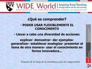 Enseñanza para la comprensión | PPT