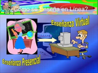 ¿Cómo se Enseña en Línea? Enseñanza Presencial Enseñanza Virtual 