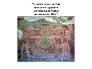 “Es dueña de mis sueños,
  aunque no soy poeta,
  los versos a mi madre
   me los inspira Dios.”
 