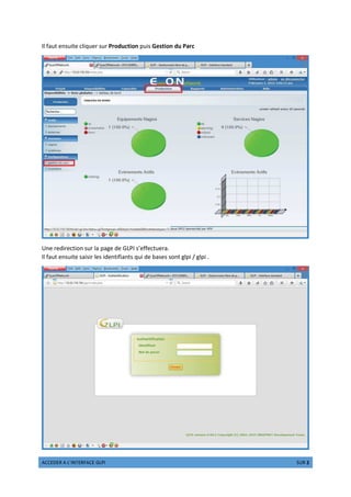 žŸŸ ¡ ¢ ž £¤¥¦§ ¢¨žŸ© ª«¬­ ¬®ª© 2 ¯°± 2
Il faut ensuite cliquer sur Production puis Gestion du Parc
Une redirection sur la page de GLPI s’effectuera.
Il faut ensuite saisir les identifiants qui de bases sont glpi / glpi .
 