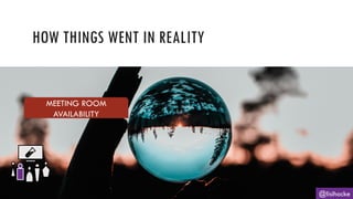 @lisihocke
HOW THINGS WENT IN REALITY
MEETING ROOM
AVAILABILITY
 