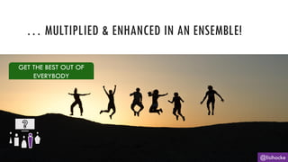 … MULTIPLIED & ENHANCED IN AN ENSEMBLE!
@lisihocke
GET THE BEST OUT OF
EVERYBODY
 