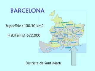 Habitants:1.622.000 Superfície : 100,30 km2 Districte de Sant Martí 
