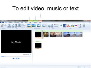 To edit video, music or text
 