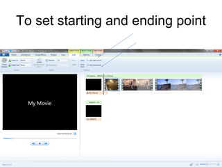 To set starting and ending point
 