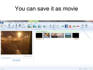 You can save it as movie
 
