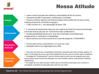 A NOSSA EDUCAÇÃO40% dos jovens que abandonam o ensino fundamental e médio o fazem por acreditarem que a “escola é desinteressante”.Fonte: “Motivos da Evasão Escolar”. FGV, 2009.