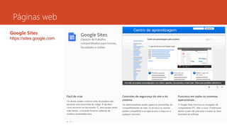 Páginas web
Google Sites
https://sites.google.com
 
