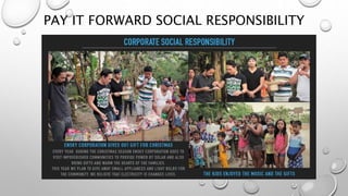 PAY IT FORWARD SOCIAL RESPONSIBILITY
 