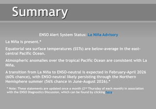 ENSO Update: Recent Evolution, Current Status, and Forecasts for 2026 | PDF