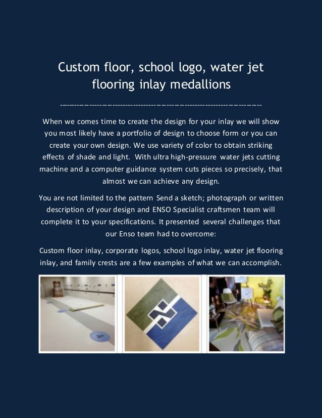 Custom Floor School Logo Water Jet Flooring Inlay Medallions