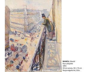 MUNCH, Edvard
Rue Lafayette
1891
Oil on canvas, 92 × 73 cm
Nasjonalgalleriet, Oslo
 