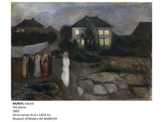 MUNCH, Edvard
The Storm
1893
Oil on canvas 91.8 x 130.8 cm
Museum of Modern Art MoMA NY
 
