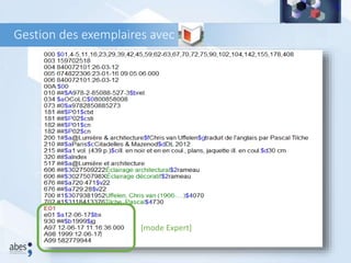 Gestion des exemplaires avec
[mode Expert]
 
