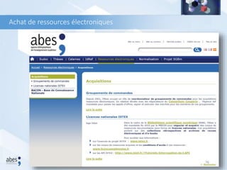 Achat de ressources électroniques
76
 