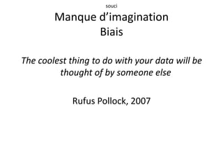 souciFrontières interprofessionnellesFaire cohabiter voire interagir les donnéesVaudeville :Calames : bibliothécaires et chercheursSudoc : bibliothécaires et éditeurs ou agrégateursSTAR et STEP (thèses en cours) : bibliothécaires et gestionnaires (scolarité, recherche)Theses.fr : public et privéEtc.