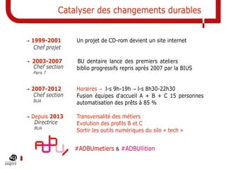 Catalyser des changements durables
→ 1999-2001 Un projet de CD-rom devient un site internet
→ 2003-2007 BU dentaire lance ...