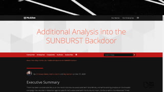 Перевірка роботи McAfee ENS. MVISION Insights SUNBURST.