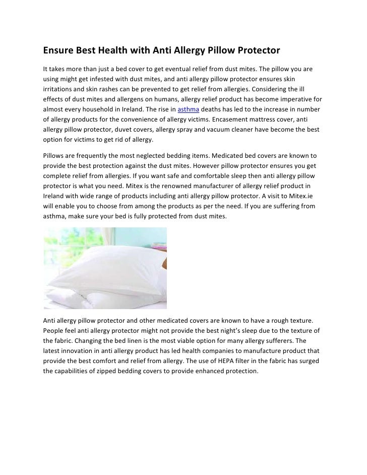 Ensure Best Health With Anti Allergy Pillow Protector