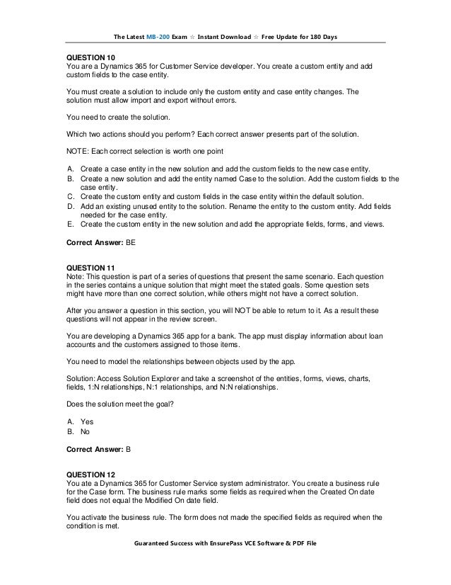 MB-200 Latest Exam Materials