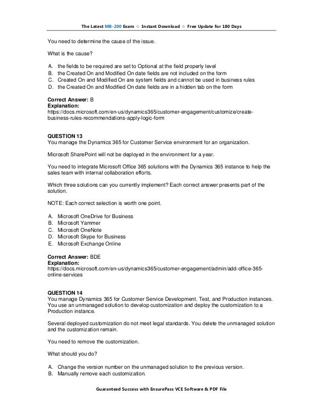 MB-200 Latest Exam Materials