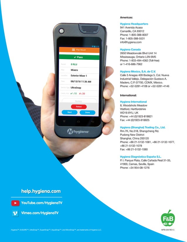 Hygiena Ensure Touch PDF