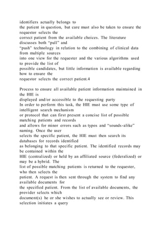 Ensuring Data IntegrityIn Health Information Exchange | DOCX