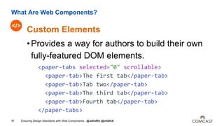 Ensuring Design Standards with Web Components