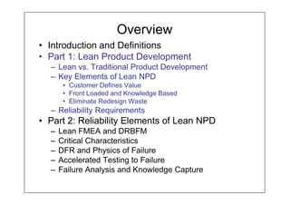 Ensuring reliability in lean new product development part1of2 | PDF
