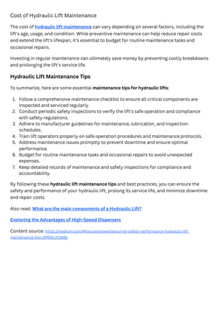 Hydraulic Performance Task Ensuring Safety & Performance Hydraulic Lift Maintenance Tips.pdf