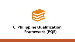 C. Philippine Qualification
Framework (PQE)
 