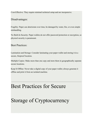 crypto wallet pros and cons
