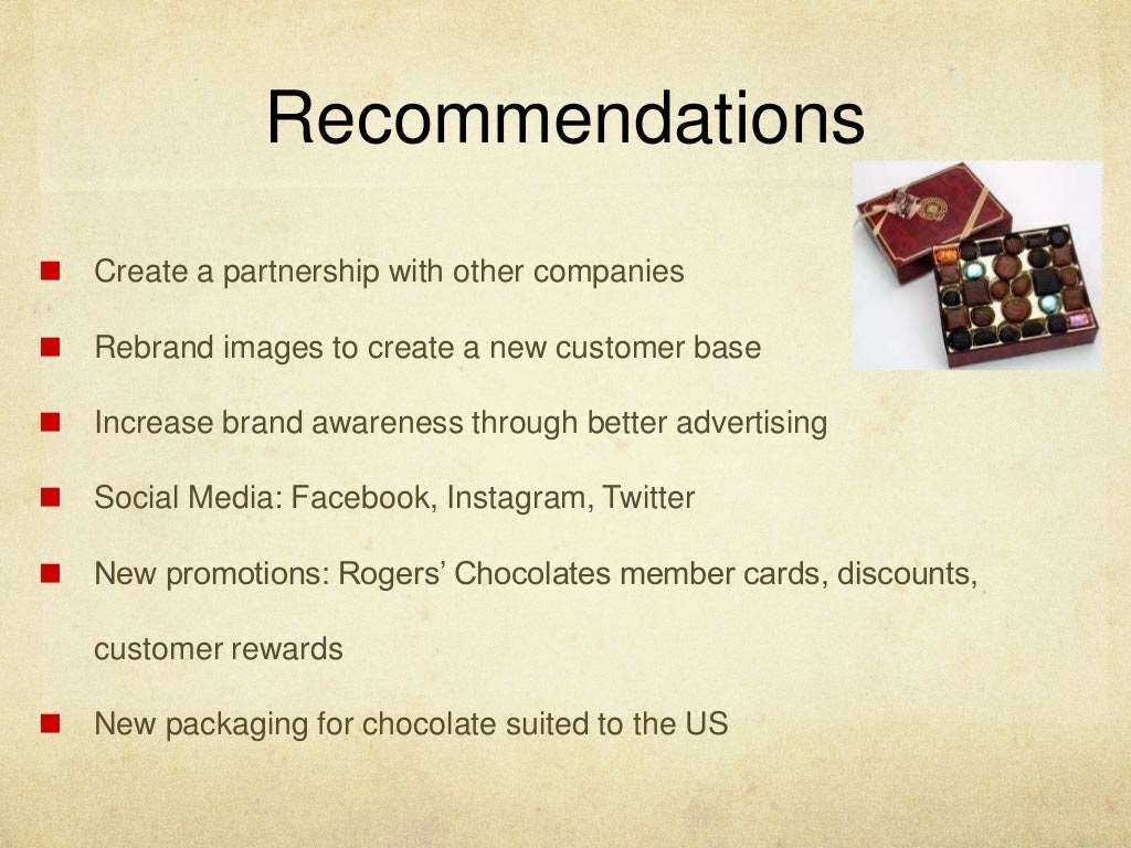 Rogers chocolates case study picture