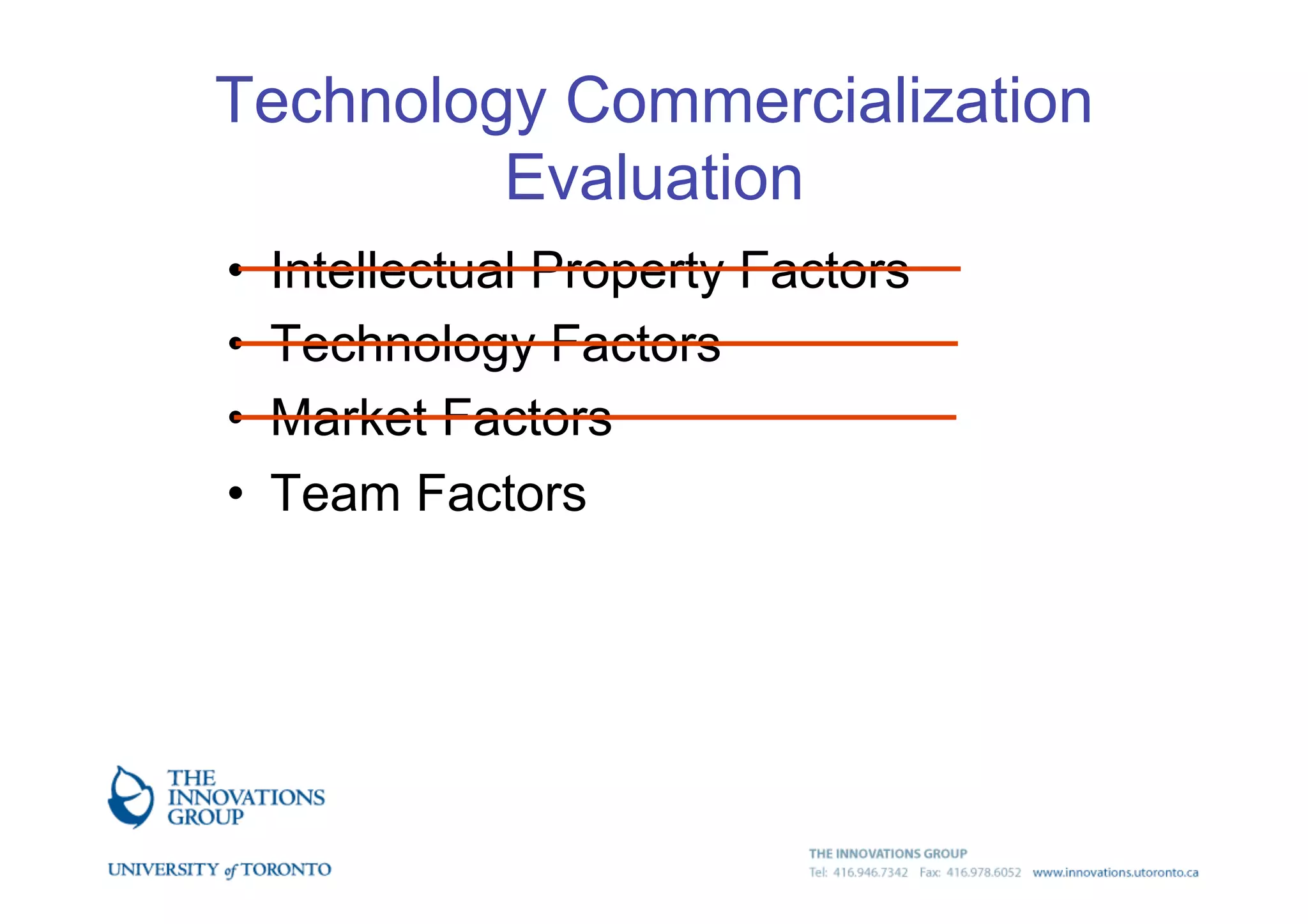 Introduction to technology commercialization
