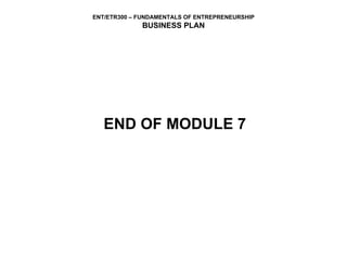 END OF MODULE 7 