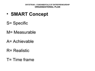 SMART Concept S= Specific M= Measurable A= Achievable R= Realistic T= Time frame 