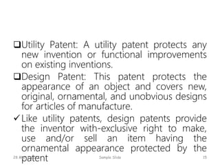 Utilty Inventions ENTERPRENEURSHIP course AAU CHAPTER THREE | PPTX