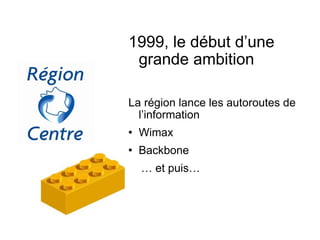 1999, le début d’une grande ambition La région lance les autoroutes de l’information Wimax Backbone …  et puis… 