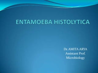 Dr. AMITA ARYA
Assistant Prof.
Microbiology
 