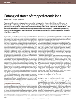 Entangled states of trapped atomic ions | PDF