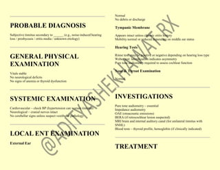 ENT CASES for undergraduate and postgraduate students | PDF