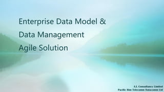 Enterprise Data Model &
Data Management
Agile Solution
A.I. Consultancy Limited
Pacific Rim Telecomm Datacomm Ltd
 